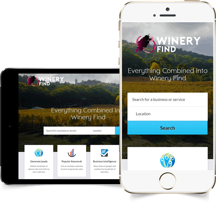 Winery Find displayed beautifully on multiple devices